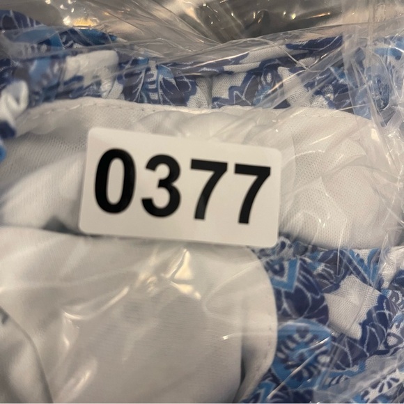 Mi Ami Matching Set Blouse Shorts Women’s S Blue White One Shoulder Cropped Boho - Picture 13 of 13